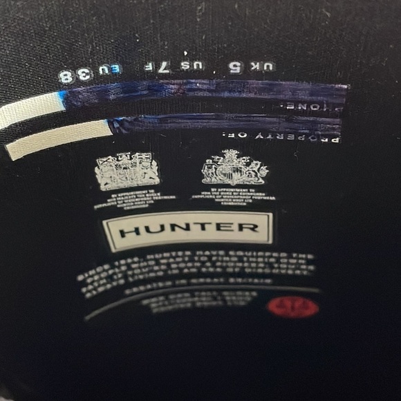 HUNTER Original Tall Black Gloss Rain Boots Waterproof 
Size 7 New - Picture 15 of 16